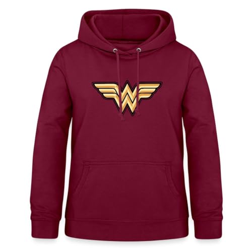 Spreadshirt DC Comics Wonder Woman Original Logo Women's Hoodie, M, bordeaux