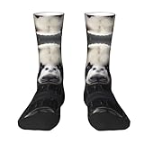 XZDWPY Panda in the water Unisex Mid-Calf Socks White Polyester Skin-Friendly Moisture-Wicking Fashionable Crew Socks