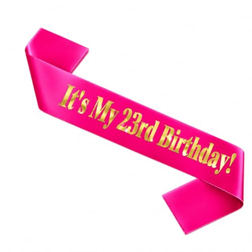 23rd Birthday, 23rd sash, HBD Decorations for Girls, Pink and Gold sash, Happy 23 Birthday Party Supplies, its my 23rd birthda, 23 and Fabulous sash, Happy Birthdays Sash, Birthday baddie (23rd)