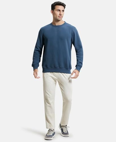Image of Jockey US92 Men Super Combed Cotton Rich Fleece Sweatshirt with StayWarm Technology