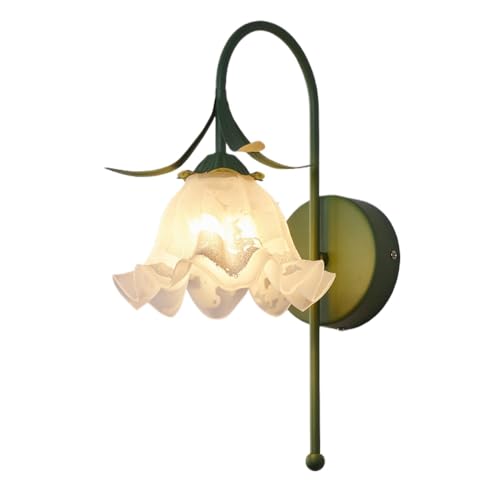 Aplique de Pared de Vidrio Blanco Leche con diseño Floral, Aplique de Pared con Flores de Vidrio, Estilo nórdico Moderno, para tocador de baño, sobre Espejo, iluminación de Pared para Pasillo,