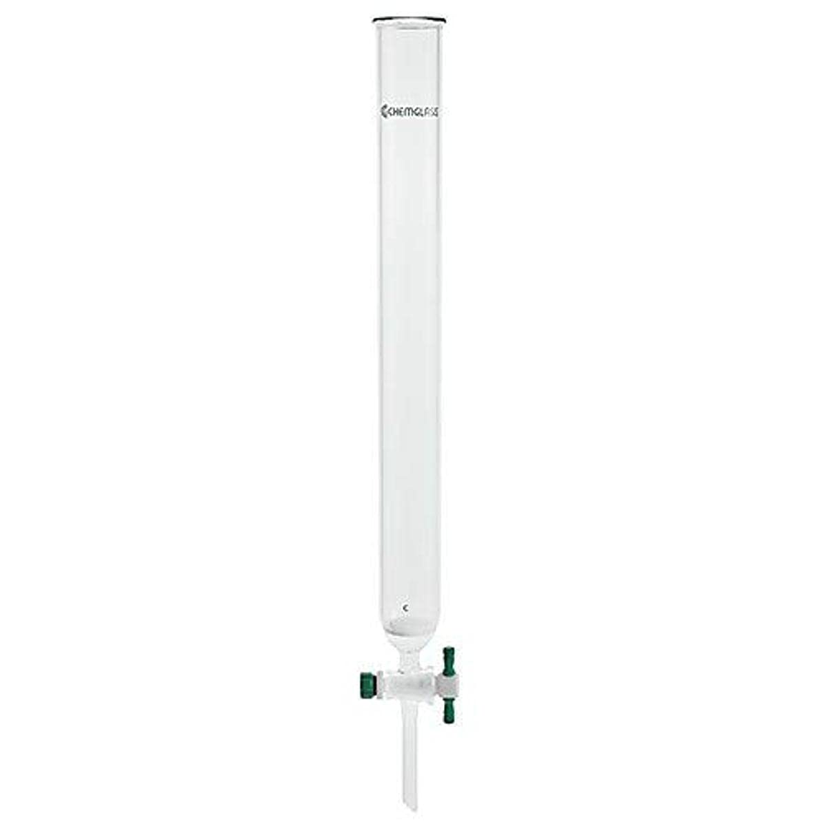 Chemglass CG-1187-02, Chromatography Column with 2mm PTFE Stopcock and Coarse Fritted Disc, 0.50" Inside Diameter, 10" Length