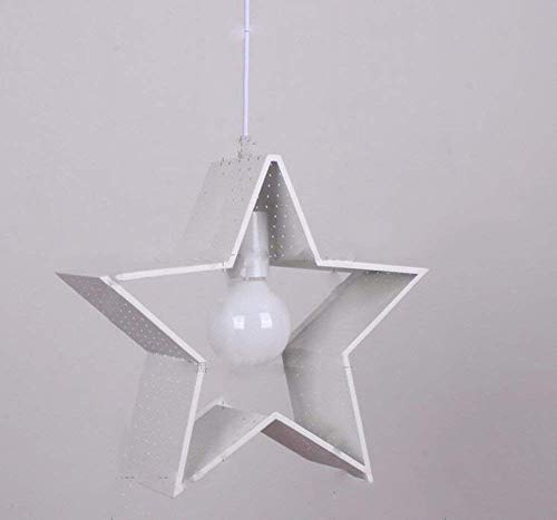 Lámpara de techo colgante de hierro blanco 30x33 cm con estructura geométrica de alta calidad