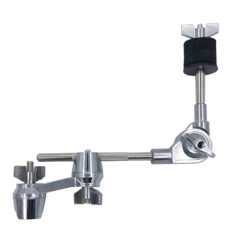 TUOREN Cymbal L-Arm with Compact Dual Drum Clamp, 7.4inch Adjustable Cymbal Boom Holder Attachment with Multi-Clamp, Mini Cymbal Boom Arm for Cymbal Stand Drum Set Hardware