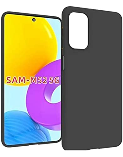 Image of Mobile Back Cover Case for Samsung Galaxy M52 5G (Silicone Case|CameraProtection|Black SC1510)