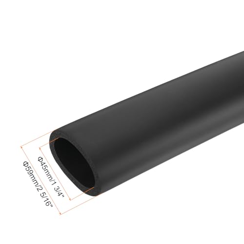 Image of uxcell Foam Tubing for Handle Grip Support,45mm(1 3 /4 inch) ID 59mm(2 5 /16 inch) OD 0.3 Meter /1ft Length Black