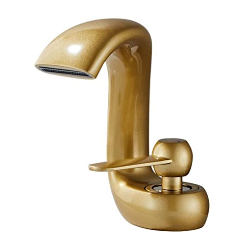 Robinet cascade pour vasque en laiton avec jet fluide eau chaude froide