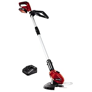 Einhell Accu Grastrimmer GE-CT 18 Li Kit (1×2,0Ah) Power X-Change (Li-Ion, 18 V, 24 cm snijbreedte, 8500 rpm, draaibare en kantelbare motorkop, Bloembeschermer, incl. 2,0 Ah accu en lader), Rood