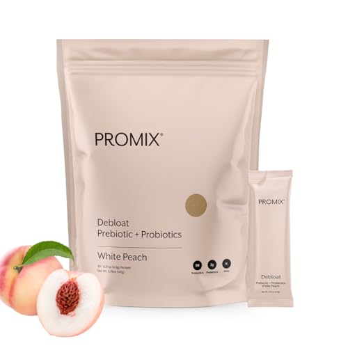 ProMix Nutrition Debloat Prebiotics and Probiotics Bloating Relief for Women Gut Cleanse Detox for Men and Immune Support - White Peach - 30 Servings (Pack of 30)