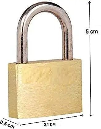 Image of 30mm Solid Brass Padlock | Double Bolt Lock with Hardened Shackle | Water-Resistant | 3 Brass Keys | Ideal for Main Doors, Home, Luggage, Cabinets, Lockers & Toolboxes (Pack of 1)