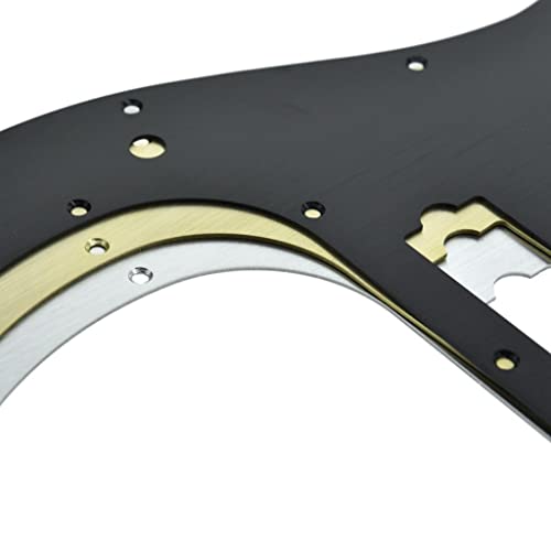 Dopro 13 Hole Left Handed Modern-Style Metal Aluminium Anodized Precision Bass P Bass Pickguard Fits American Fender P Bass Gold #TOP4