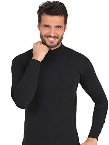 EGI ® Luxury Merino Wool Blend Men's Turtle Neck Long Sleeve T‑Shirts. Proudly Made in Italy.