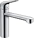 Produktbild hansgrohe Vorfenster Küchenarmatur Focus M42, Wasserhahn Küche mit Auslauf Höhe 120 mm, 360° drehbar, 1 Strahlart, Chrom
