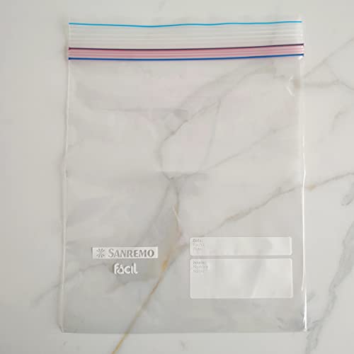 10 Sacos Herméticos Zip Lock Com Fecho Duplo 1L Sacos Plásticos Para Alimentos Sanremo