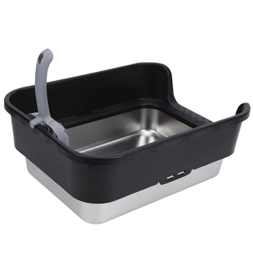 Arenero para gatos acero inoxidable con lados altos miniatura 4