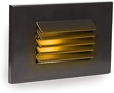WAC Landscape Lighting, LEDme 120V LED Horizontal Louvered Indoor and Outdoor Step and Wall Light Amber 1800K LED in Bronze