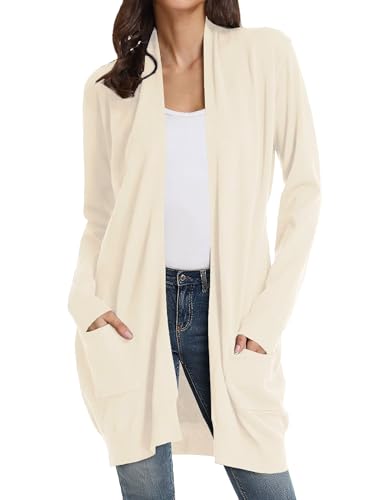 GRACE KARIN beige long cardigan
