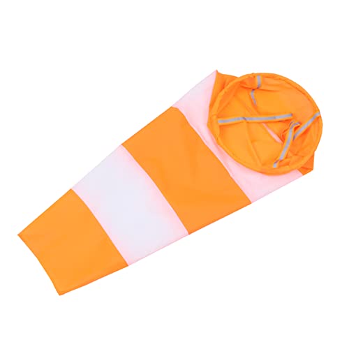 Toyvian Bolsa para Medir La Dirección del Viento 1 Metro Naranja y Blanca para Exteriores, Manga De Viento Resistente De Nailon Cintas Reflectantes para Jardín y Terraza