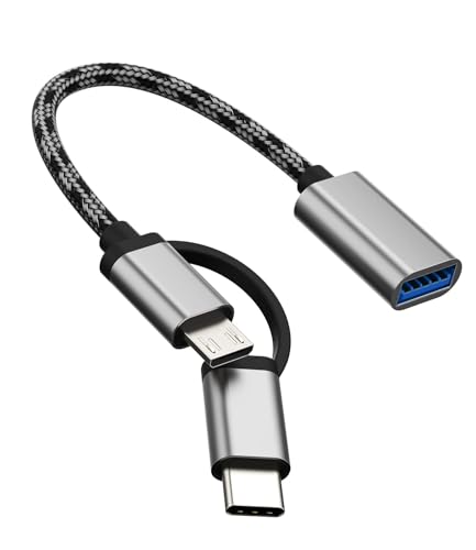 USB���X to Micro USB�{USB-C�I�X�A�_�v�^�[�i2in1�j3.0 OTG�P�[�u�� �Ή�apple �Ή�iPhone15 Pro Max �Ή�iPad Android �Ή�Samsung MacBook�Ή� �}�E�X �J���� �J�[�h���[�_�[�ϊ�
