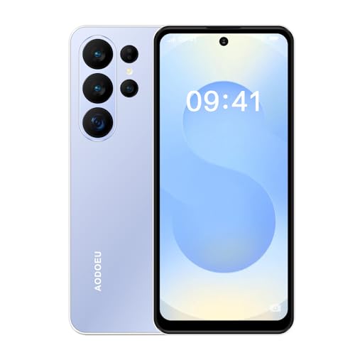 AODOEU Smartphone Pas Cher Android 14, 6 GO+64GO/TF 1TO, Telephone Portable Pas Cher Écran 6,56 HD+, Batterie 6285mAh, 13MP+8MP, Telephone 4G Dual SIM/GPS/Face ID/OTG-Bleu