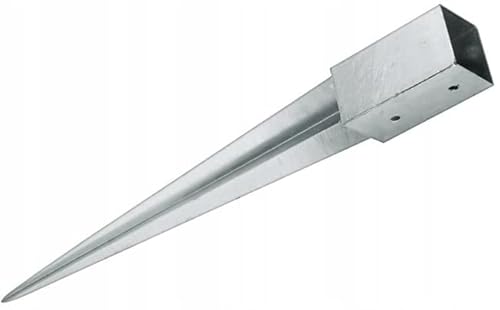 MiG-met - Douille à enfoncer - Support de poteau réglable en hauteur - 60x60x600mm - Ancre de sol - Douille de sol pour parasol - Douille de sol pour araignée à linge - Ancre de terre Acier allié