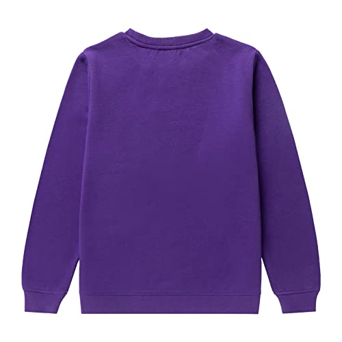 Kid Nation Kids' Slouchy Soft Brushed Fleece Casual Basic Crewneck Sweatshirt For Boys Or Girls Xl Purple #TOP1