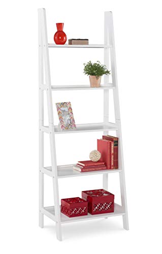 Linon Gleason Modern Classic White Ladder Bookshelf #TOP4