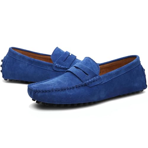 Image of PPXID Men's Dress Loafers Slip On Casual Shoes Lightweight Soft Penny Loafers Suede Driving Boat Shoes Moccasins