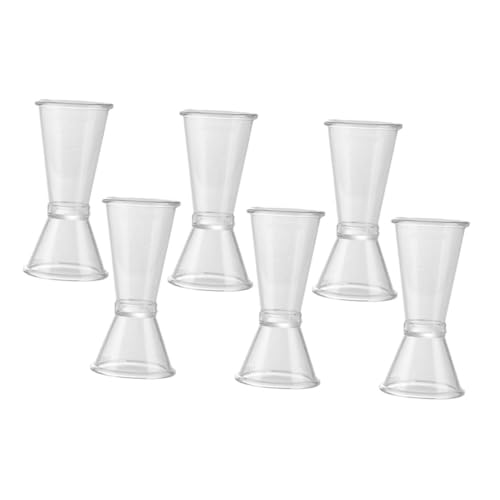 HEALLILY 6pcs Plastic Double-sided Measuring Cup Jigger for Bartending Cocktail Making and Home Use