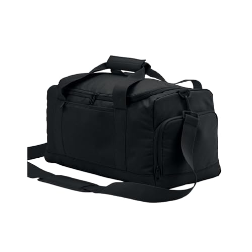 BagBase - Black Small Gym Duffle Bag and Travel Bag - Travel Essentials, Gym Bag, School Bag - Sports Bag and Cabin Bag