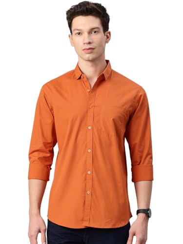 Image of Majestic Man Men's Cotton Slim Fit Solid Casual Shirt