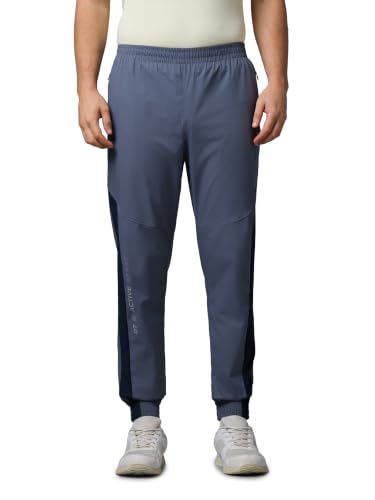 Image of TECHNOSPORT Men's Regular Fit Joggers with Zip Pockets, TECHNOLITE Quick Dry Stretchable Lightweight Track Pants for Gym Running and Casual Wear