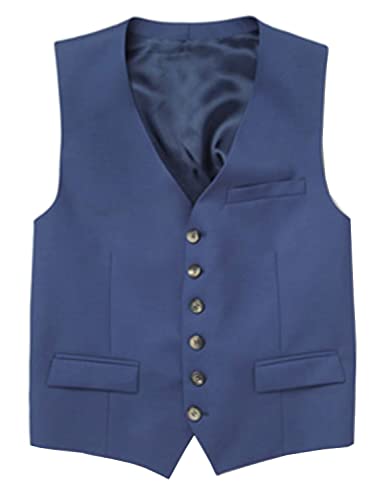 Gilet de costume simple boutonné pour hommes pour uniforme et banquet noir