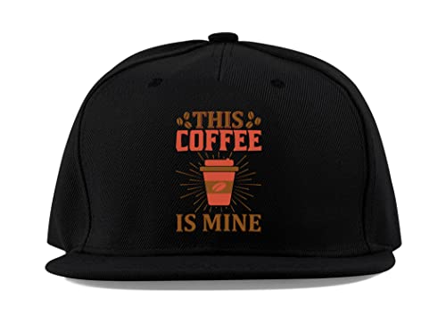 Casquette de baseball Coffee Lover en coton noir visière plate style unisexe