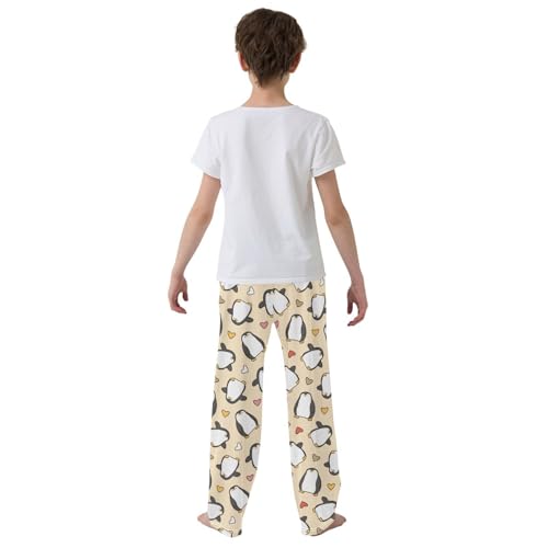 Penguin Sweet Love Boys Long Pants Soft Trousers Elastic Waist Kids Lounge Bottoms with Pockets S-XL3