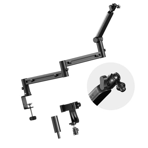 Bras articulé de microphone réglable à 3 articulations et stable