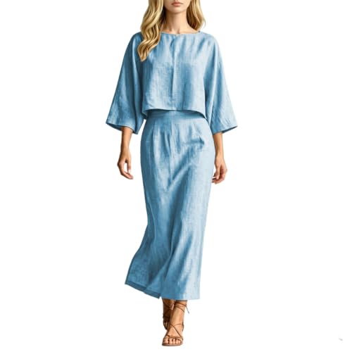 Traje de lino de dos piezas con pantalones Y2K bohemios sueltos