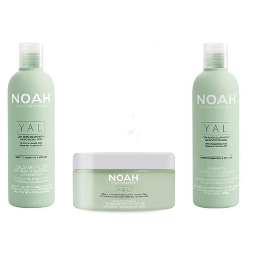 NOAH YAL Hydrating & Restorative Hair Treatment Kit, Shampoo, Conditioner & Hair Mask with Hyaluronic Acid, Organic