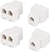 RJ11 6P4C 1 Female to 2 Female Telephone Line Splitters, Uvital Telephone Landline Cable Connector and Separator(White,4 Pack)