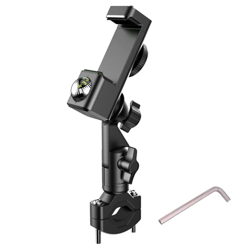 Temvue Bike Phone Mount with Compass, 1080° Rotation, Universal Handlebar Phone Holder, Shockproof and Secure Motorcycle Phone Mount, Compatible with All Smartphones.