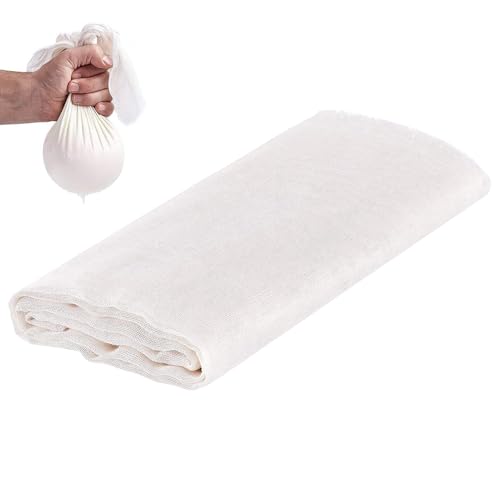 Tuwlopyu チーズクロス,再利用可能 ナッツミルクコットン濾し袋 - ヘム縫い仕様 多目的フィルター キッチン用品 豆乳・手作りジュース用