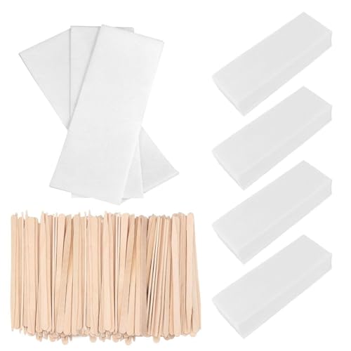 400 Piezas De Papel De Cera Caliente Para Depilación, Equipado Con 100 Piezas De Astillas De Madera Para Raspar, Herramientas De Depilación, Herramientas Para El Cuidado De La Belleza, Etc.