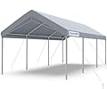 Quictent 10’x20’ Heavy Duty Carport Car Canopy Galvanized Car Boat Shelter with Reinforced Steel Cables-Silver Gray
