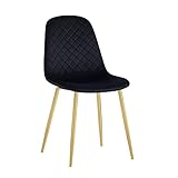 Photo Gallery cribel set 4 sedie lena, in velluto, color nero, gambe cromate oro, da soggiorno e cucina, 44x52x85 Photo Gallery cribel set 4 sedie lena, in velluto, color nero, gambe cromate oro, da soggiorno e cucina, 44x52x85