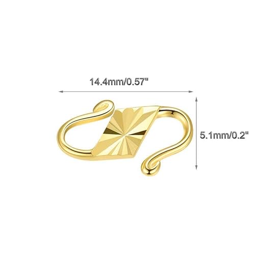 Zpsolution 925 Sterling Silver S Hook Eye Clasp, S-Hook Clasps Connector For Necklaces Bracelet Jewelry Making (Large & Gold) #TOP1