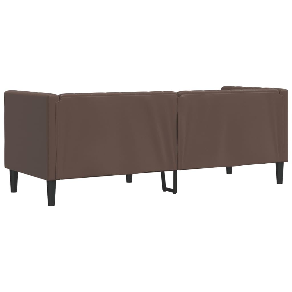 Canapé Chesterfield 3 places marron simili cuir