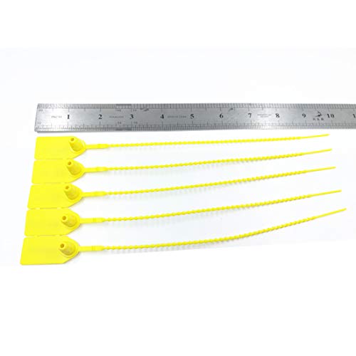 250mm Pull-Tite Plastic Security Seals Shipping Tags Disposable Signage Numbered(Package of 100) (Yellow) - Thumbnail 2