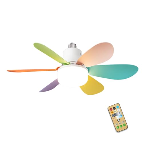Ventiladores De Techo Con Luces Y Control Remoto, Ventiladores De Techo De 40 W Con Luz Regulable, 3 Velocidades, Ventilador De Techo Con Casquillo Roscado De 3 Colores, Ventilador Con Bombilla