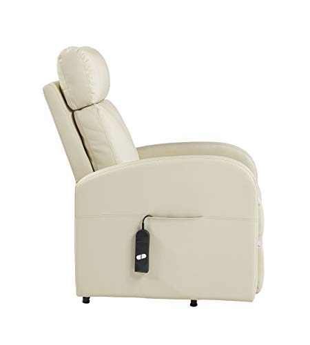 Sillón Classic reclinable piel beige con bolsillos miniatura 3