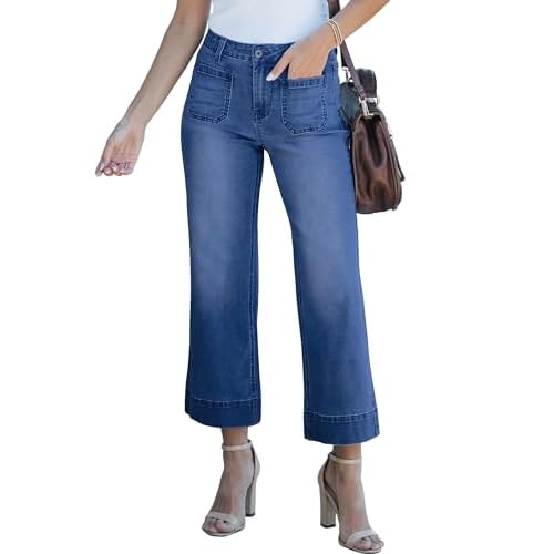 luvamia Wide Leg Jeans – High-Waisted Cropped Flare Denim